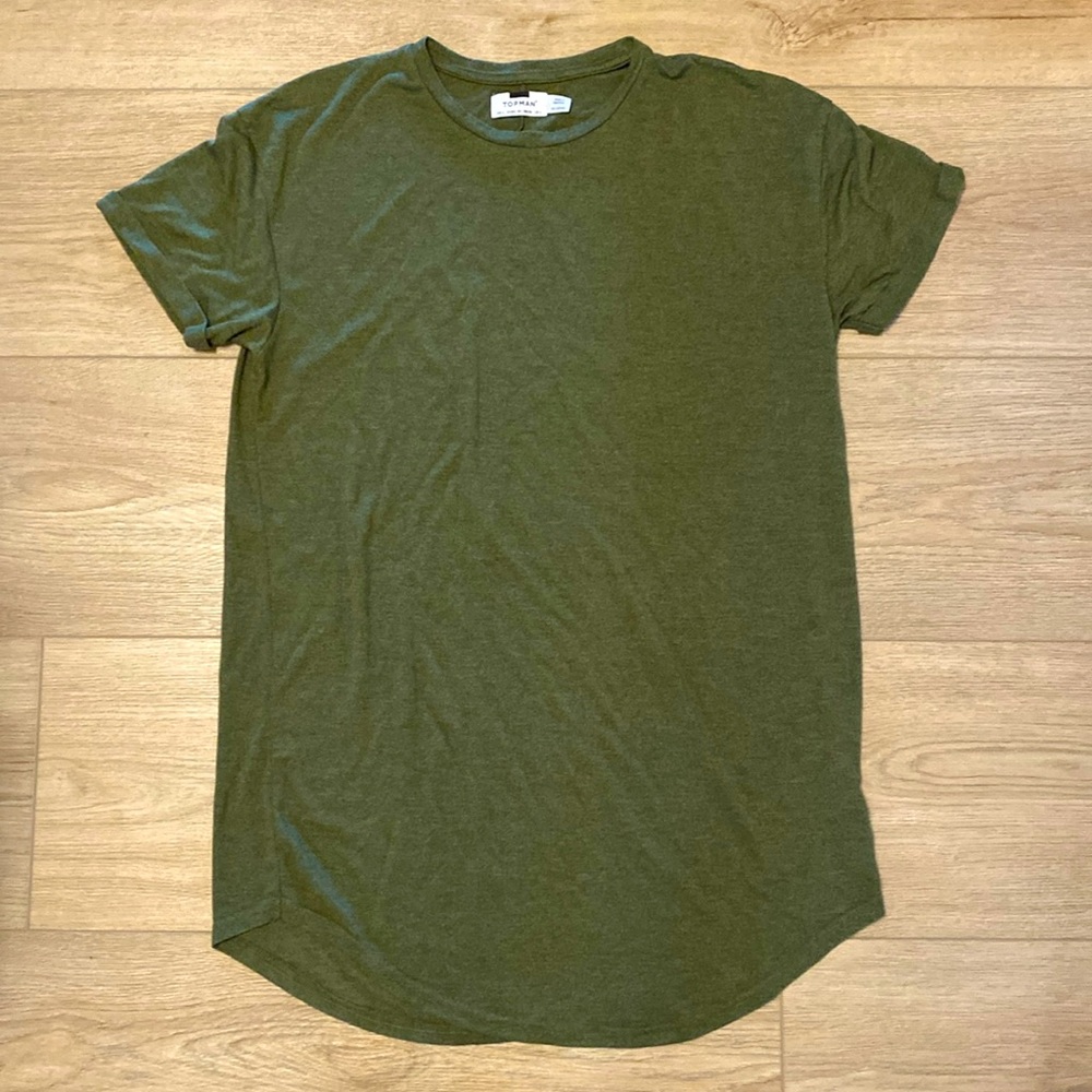 Topman army, green, long line T-shirt L